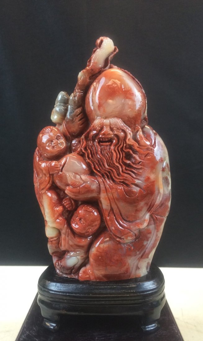 SHOU-SHAN FU-RONG STONE CARVING: Length: 6.5 inch