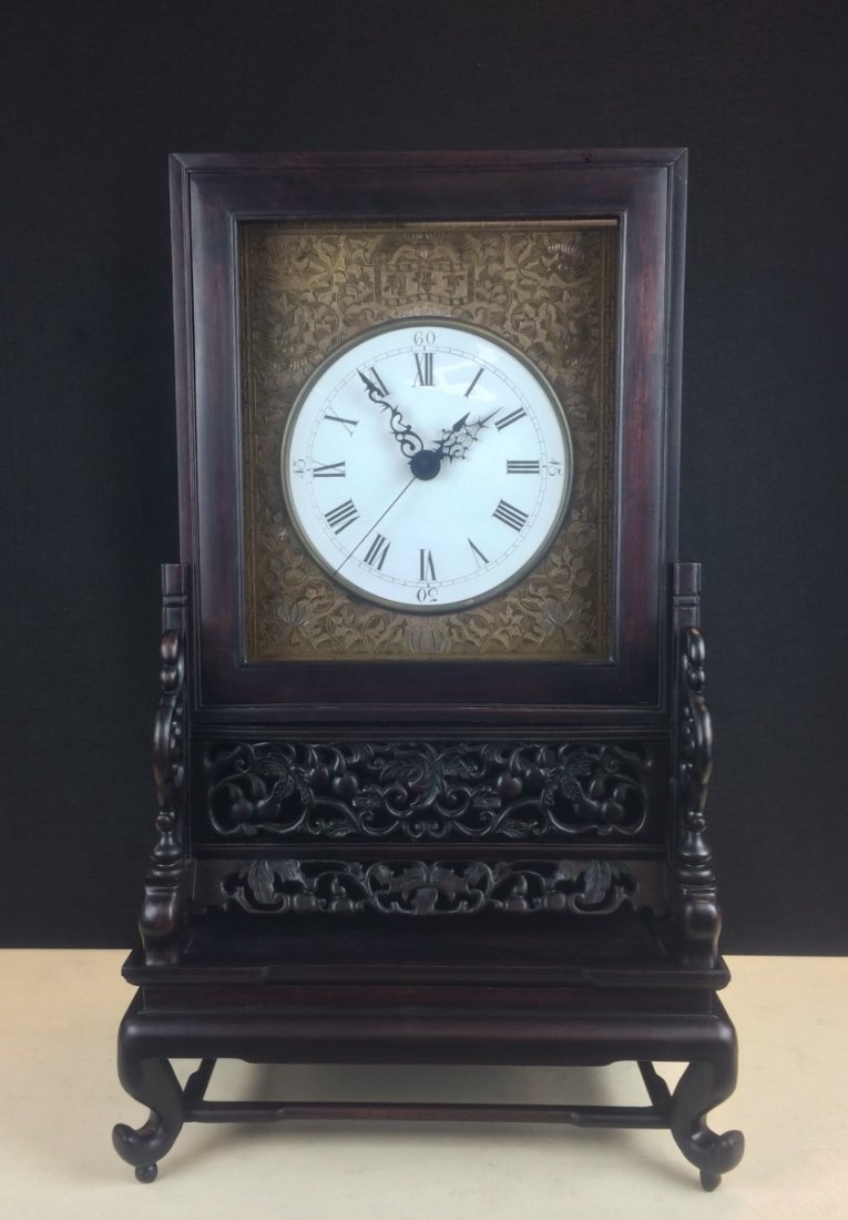 SU-ZHOU STYLE CLOCK WITH ROSEWOOD ENCLOSURE: 15*11*25 inch