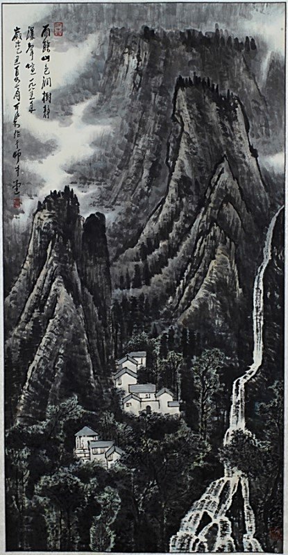 SCROLL PAINTING ON PAPER, ATTRIBUTED TO LI KE RAN: Attributed to Li Ke Ran. Length: 52.5 inch, Width: 27.5 inch