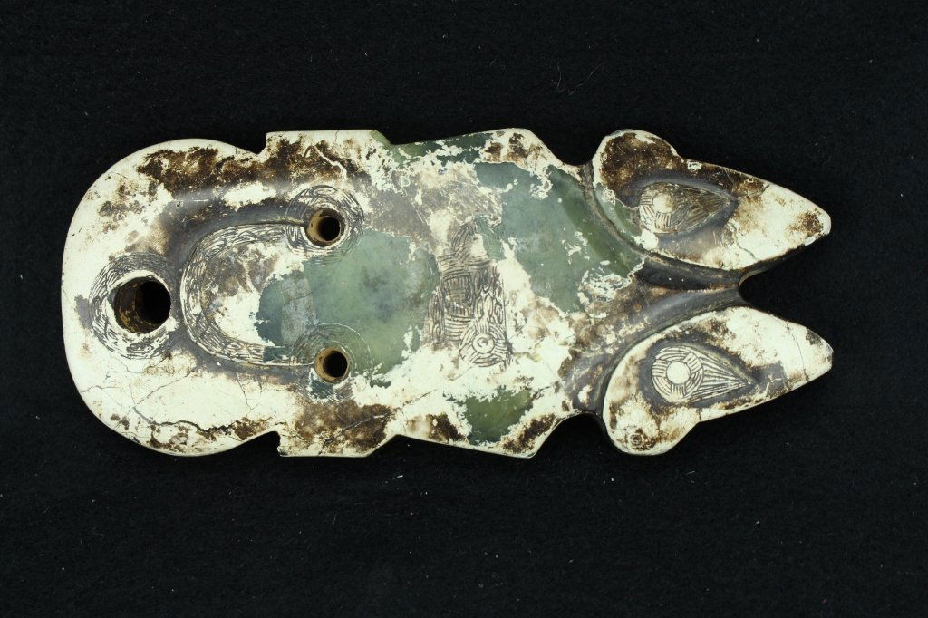 Chinese old jade carving ; H: 16.5 cm , W: 4.5 cm (1 of 5)