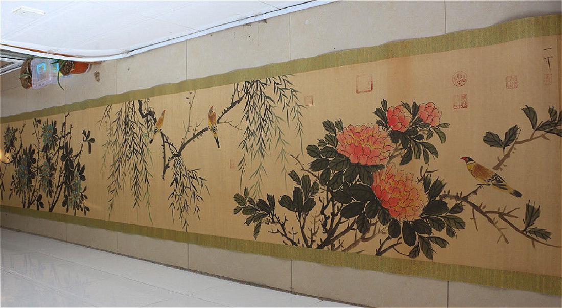 RARE Chinese Long Scroll Painting"“Flowers & Birds" (1 of 11)