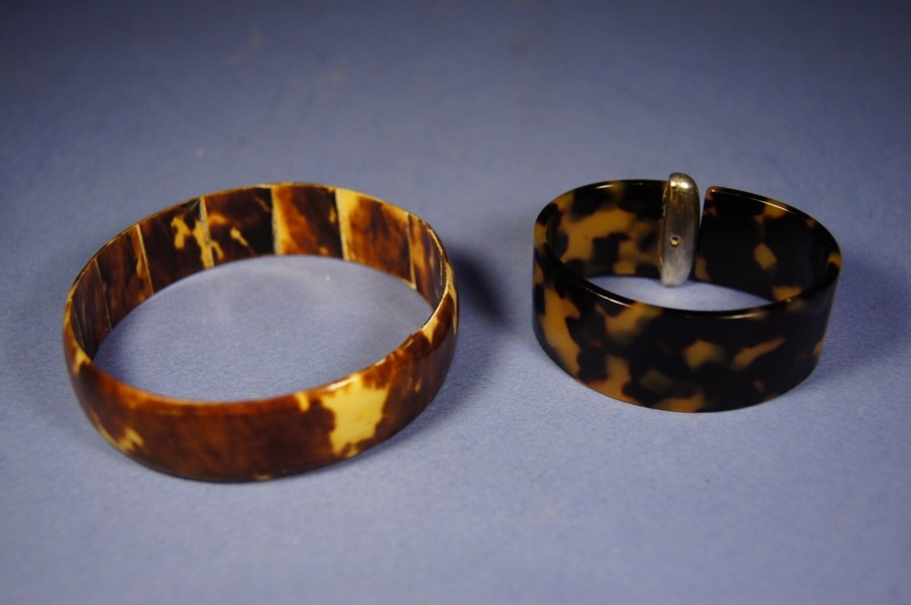 Two Chinese turtle shell bangles: Two Chinese turtle shell bangles ;