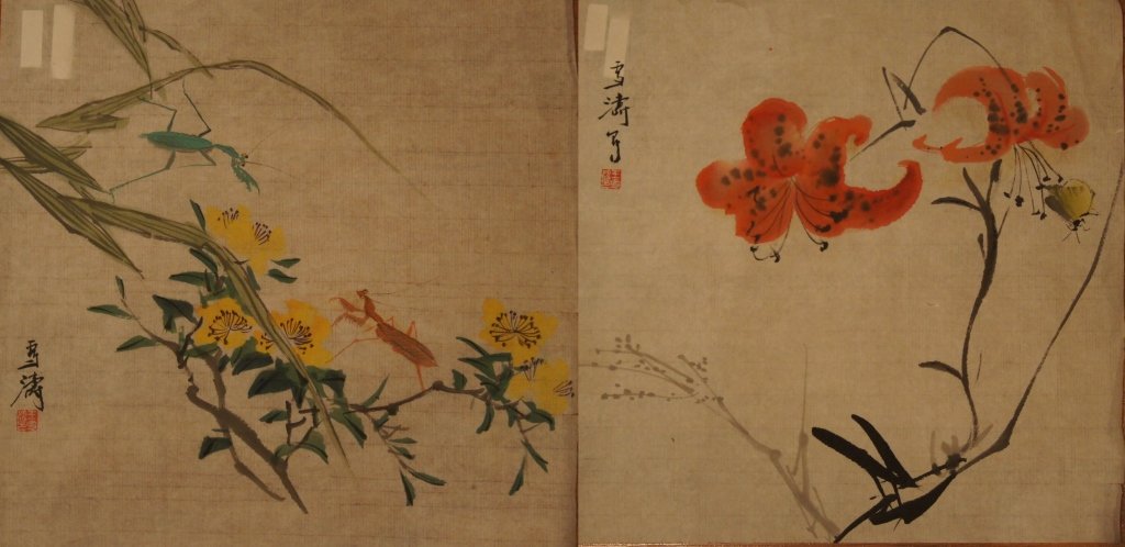 Two Chinese antique water color paintings: Two Chinese antique water color paintings ; signed Wang Xue Tao ; 35 X 35 cm