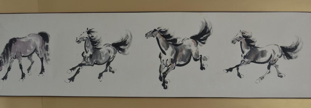 Xu Beihong ; Chinese Scroll Painting: Width:36cm*Length 300cm