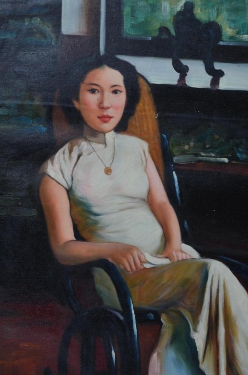 Chinese oil on canvas ; Xu Beihong: Width:60cm*Length:90cm