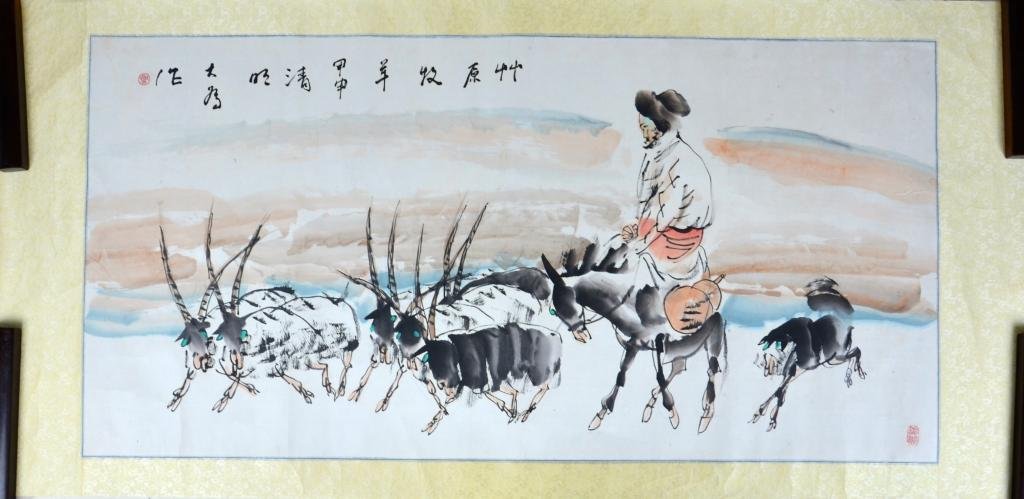 Liu dawei ; Chinese Scroll Painting: Width:67cm*Length:136cm