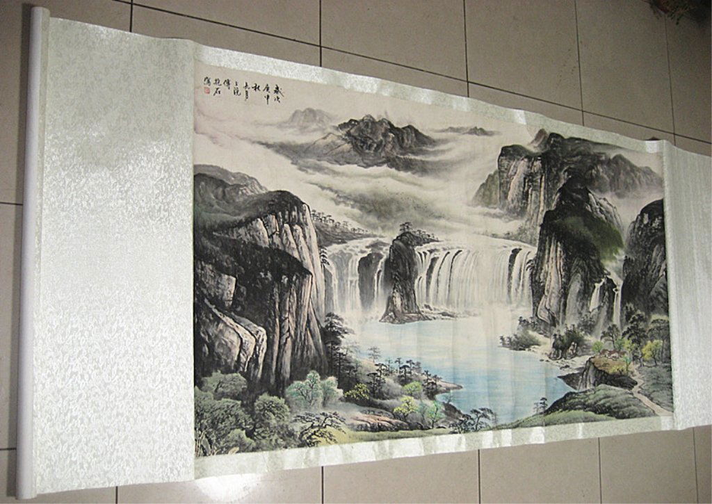 Fu Baoshi ; Chinese Hand Painting landscape: 160cm×86cm(63"×34"inch)