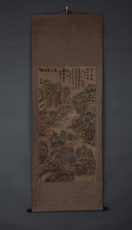 Wang Wei ; Chinese water color scroll (1 of 5)
