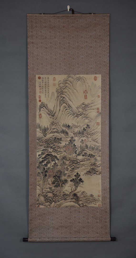 Wang Shimin ; Chinese water color scroll (1 of 5)