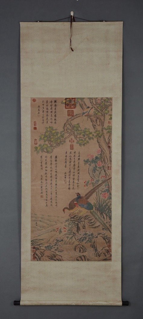 Chinese antique water color scroll (1 of 5)