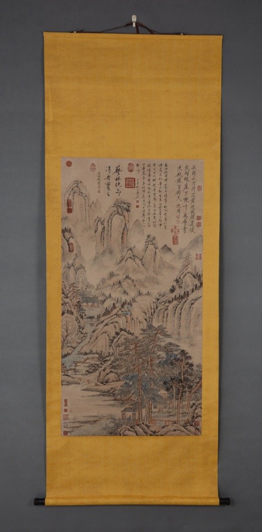 Chinese antique water color scroll (1 of 5)