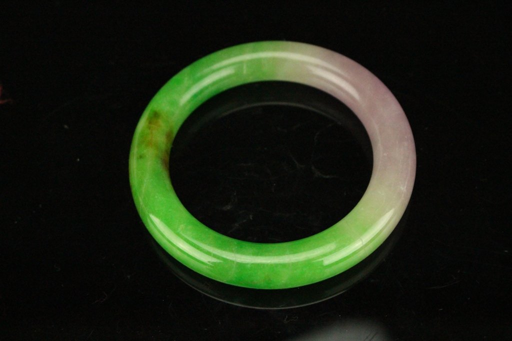Chinese two tone jade Bangle ; 7.9 cm (1 of 2)