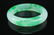 Chinese white and green jade Bangle : D: 8.1 cm - 2