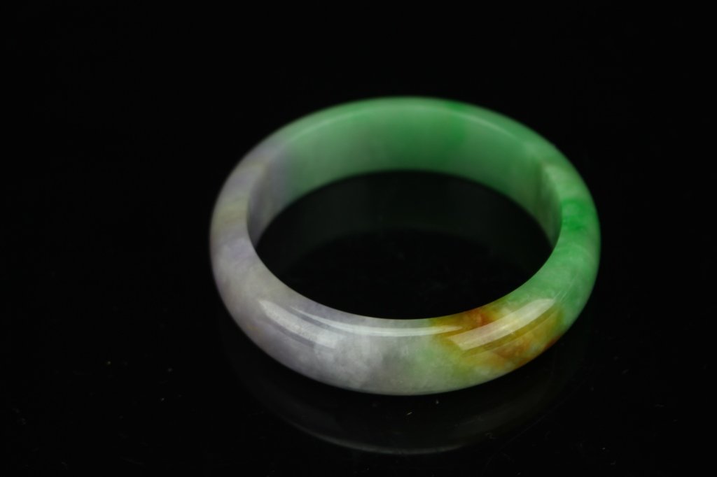 Chinese tri color jade bangle (1 of 3)