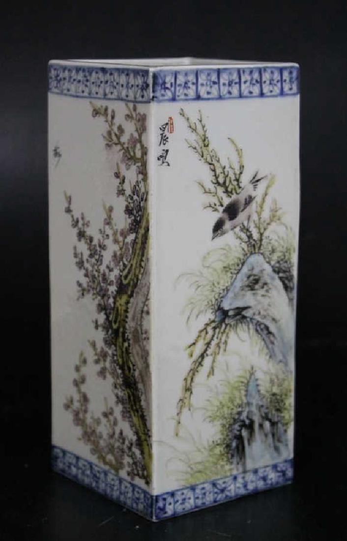 Chinese Famille Rose Pen Holder  Size: 6.75" T (1 of 3)