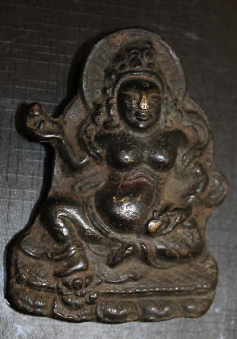 Southeast Asian Cast Metal Deity  Size:  3" (1 of 2)