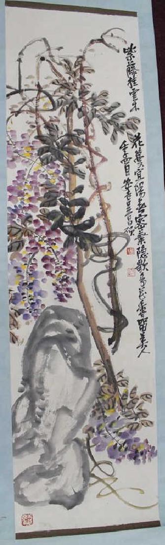 Chinese Scroll Painting - Flowers (1 of 3)