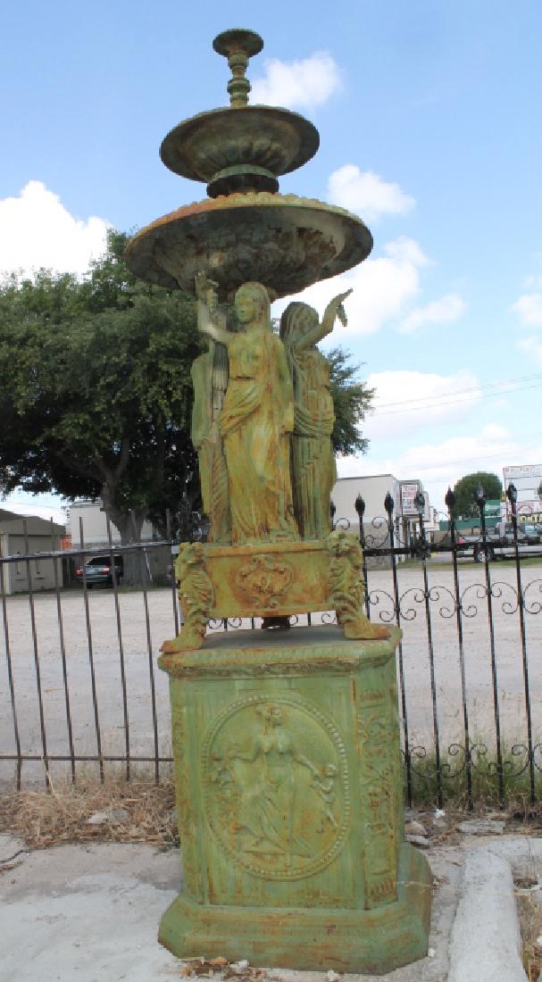 Large Metal Fountain Structure on Pedestal (1 of 3)