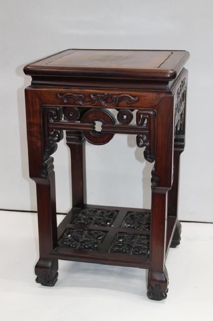 Carved Chinese Wood Stand (1 of 4)