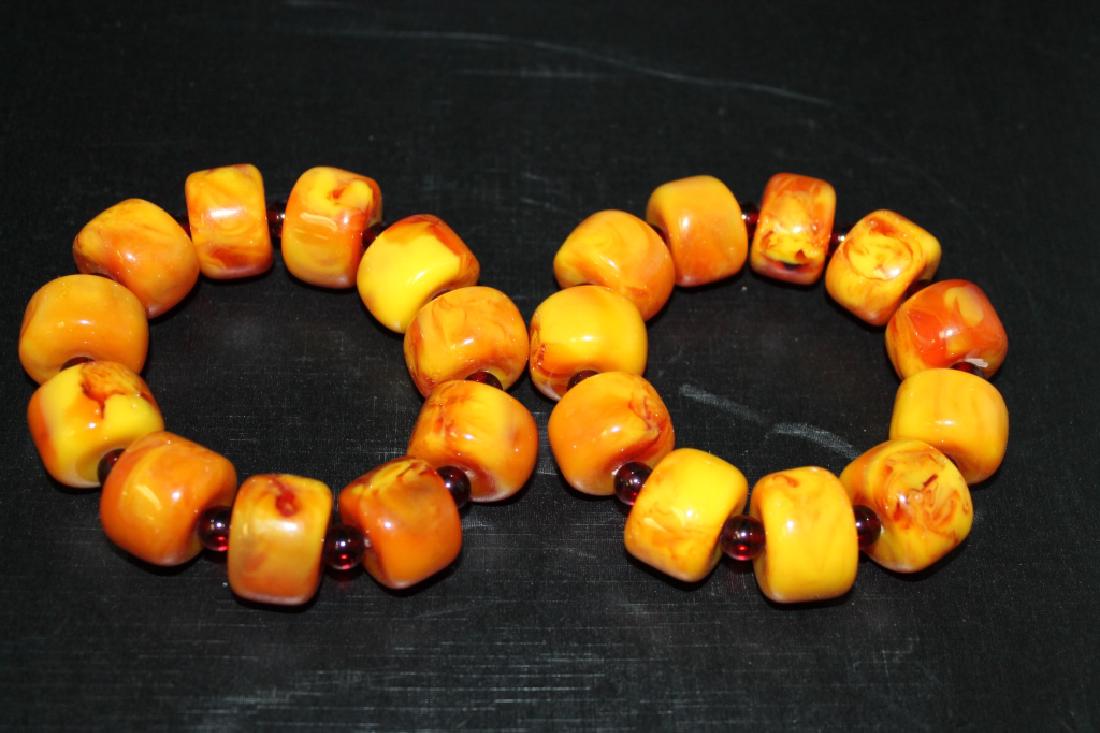 Lot of 2 Amber Bracelets (1 of 3)