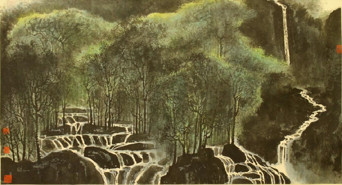 Framed Chinese Watercolor Painting- Li Ke Ran (1 of 4)