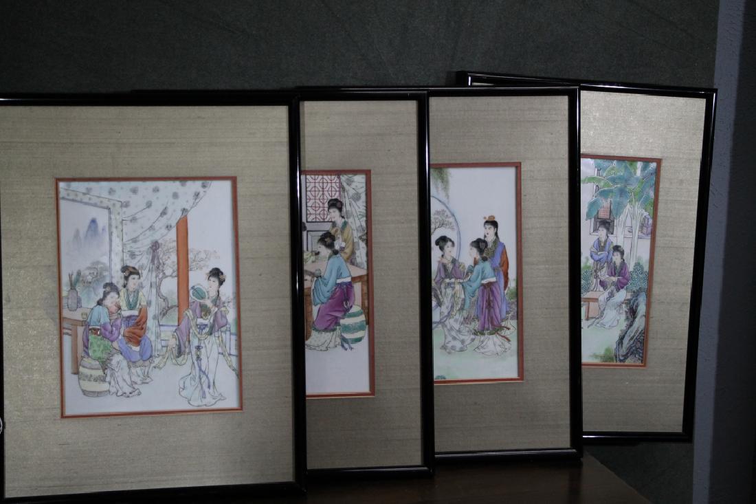 Group of 4 Framed 1960s Chinese Porcelain Painting (1 of 6)