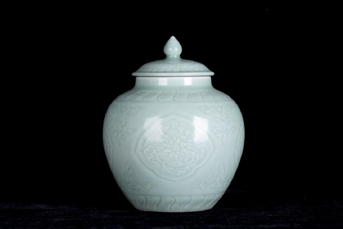 Chinese Celadon Jar W/ Lid (1 of 3)