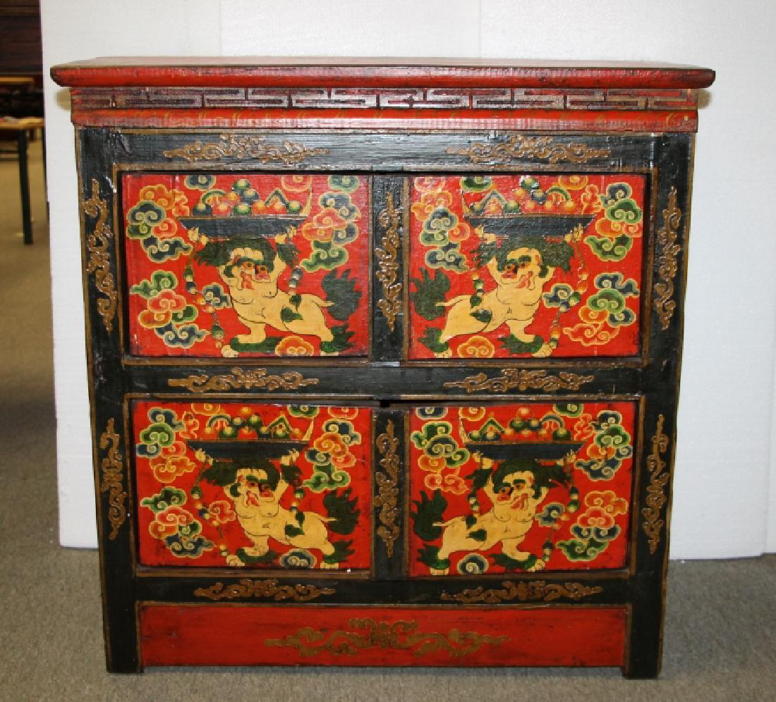 Painted Red Lacquer Chest (1 of 4)