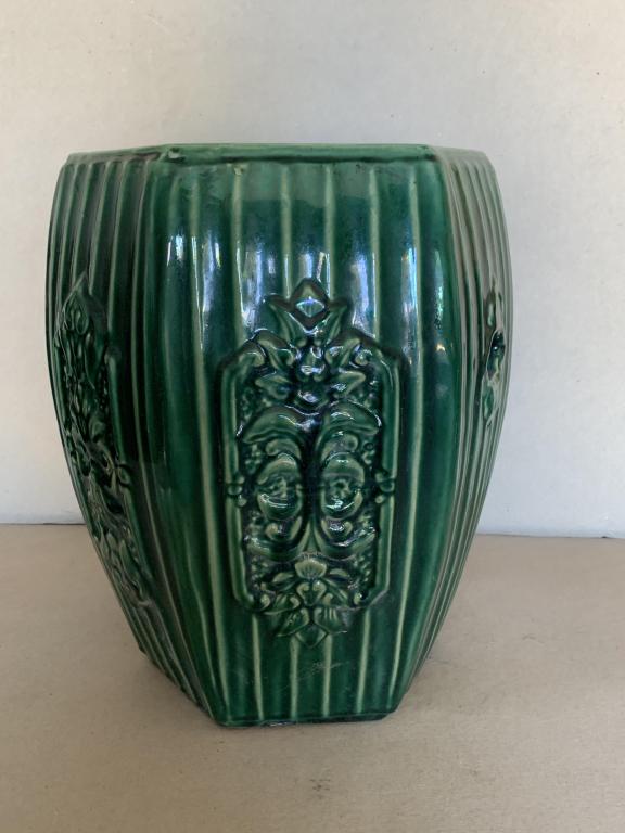 Green Glazed Garden Stool (1 of 2)