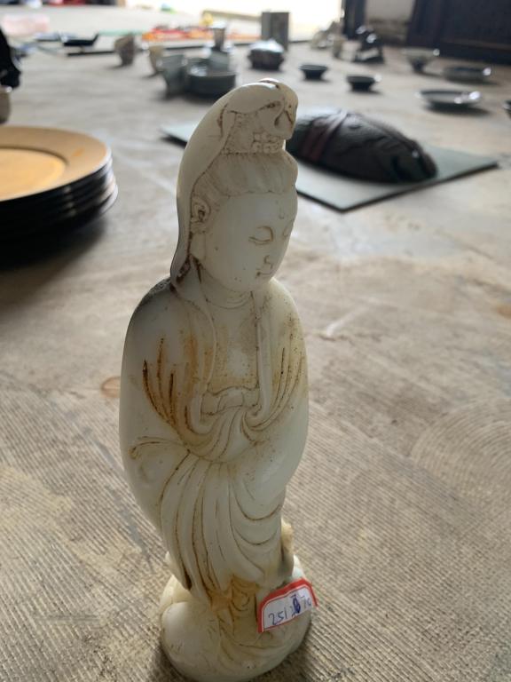 White Stone Carved Guanyin (1 of 1)
