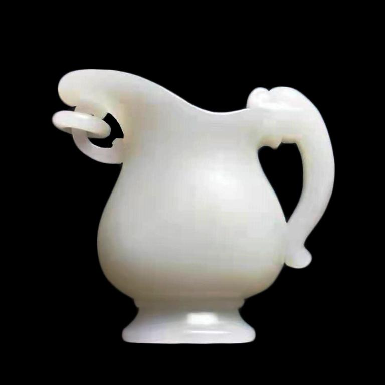 10White Jade Carved Cup (1 of 2)