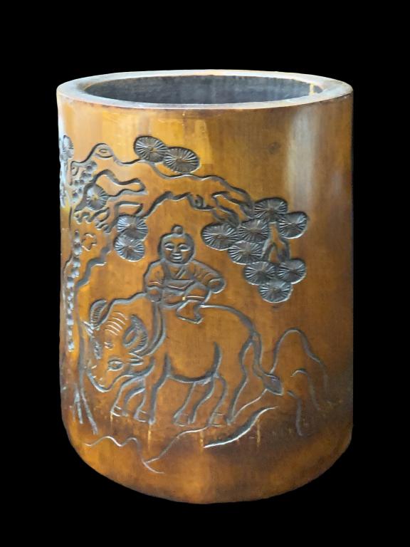 Bamboo Carved Pen Holder (1 of 2)