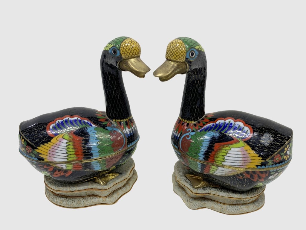 A Pair of Cloisonne Duck Boxes (1 of 3)