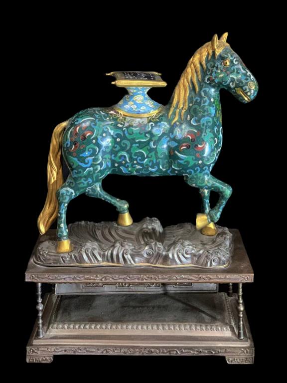 Qing Chinese Cloisonne Horse Dec 02, 2020 Houston Antique Auction