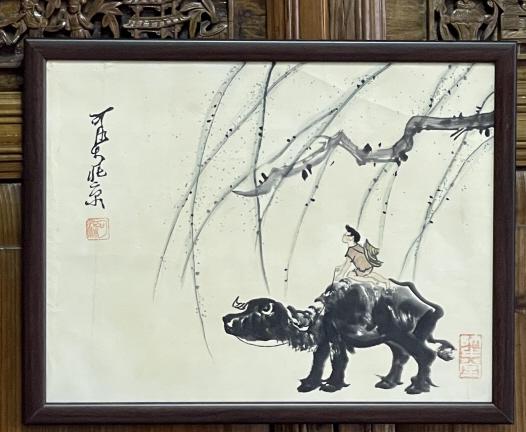 Frame Chinese Painting - Li Keran: Size: 15 X 19"