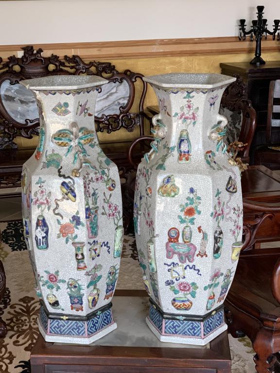 Pair of Fencai Vases (1 of 4)