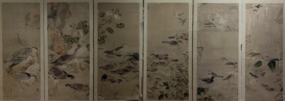 Qing/Ming  Dynasty Large 6 Panels Screen Paintings (1 of 2)