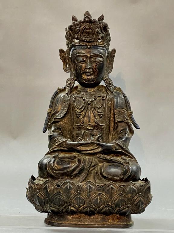 A Polychrome Bronze Buddha Statue, Ming Dynasty (1 of 6)