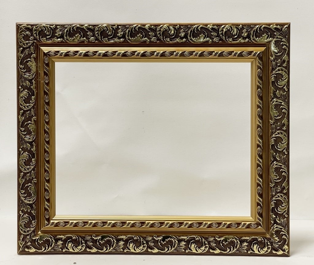 Gold Floral Frame-fits 11"x14" Picture: Size: 11"x14" ( Picture Size),16 X 19" ( Overall)