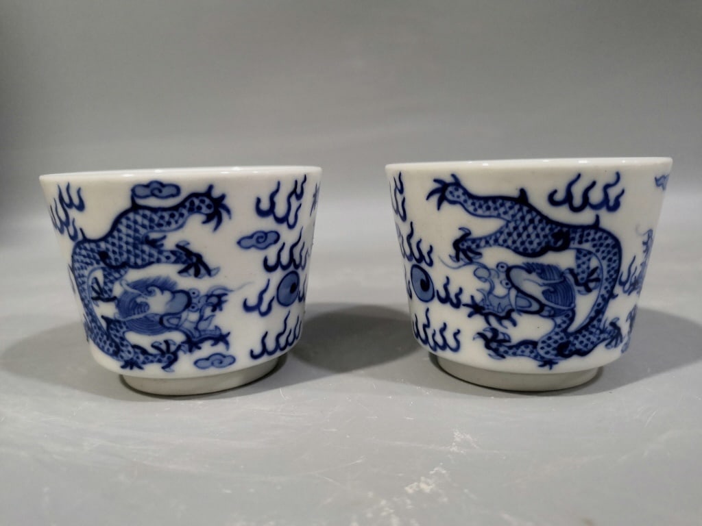 2 Antique Asia Blue And White Porcelain Cups (1 of 3)