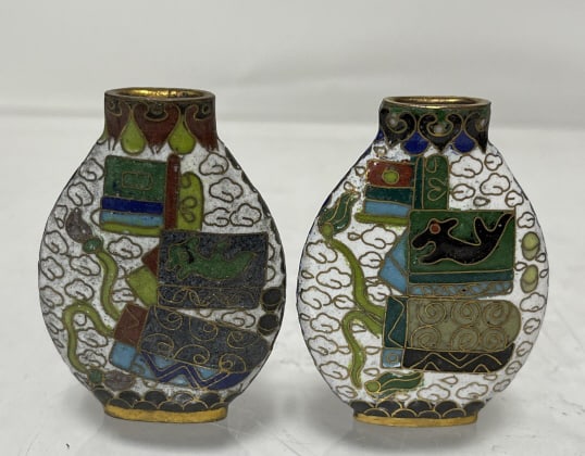 Lot Of 2 Cloisonne Snuff Bottles: Lot Of 3 Cloisonne Snuff Bottles