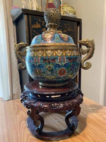 Antique Chinese Cloisonné jar
