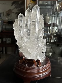 Large Crystal Dragon Carving