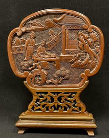 A Carved Cinnabar Lacquered Ornament