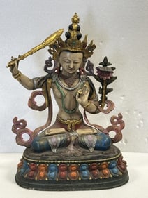 Nepal Buddhism Bronze Painting Figure
