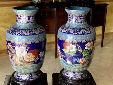 .Pair of Cloisonne Vases