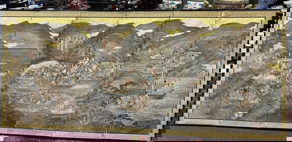 Antique Japanese Large Screen Painting