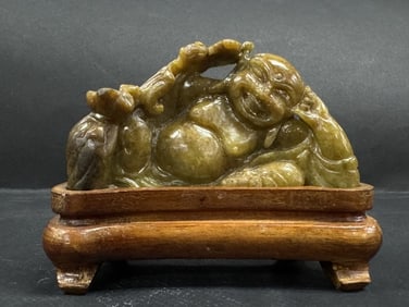 Chinese Carved Soapstone Buddha Statue