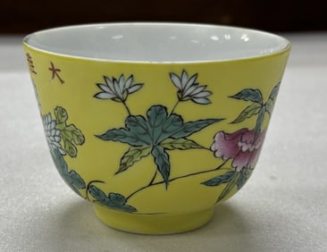 yellow glaze pastel porcelain teacup