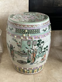 Chinese Fencai Porcelain Stool